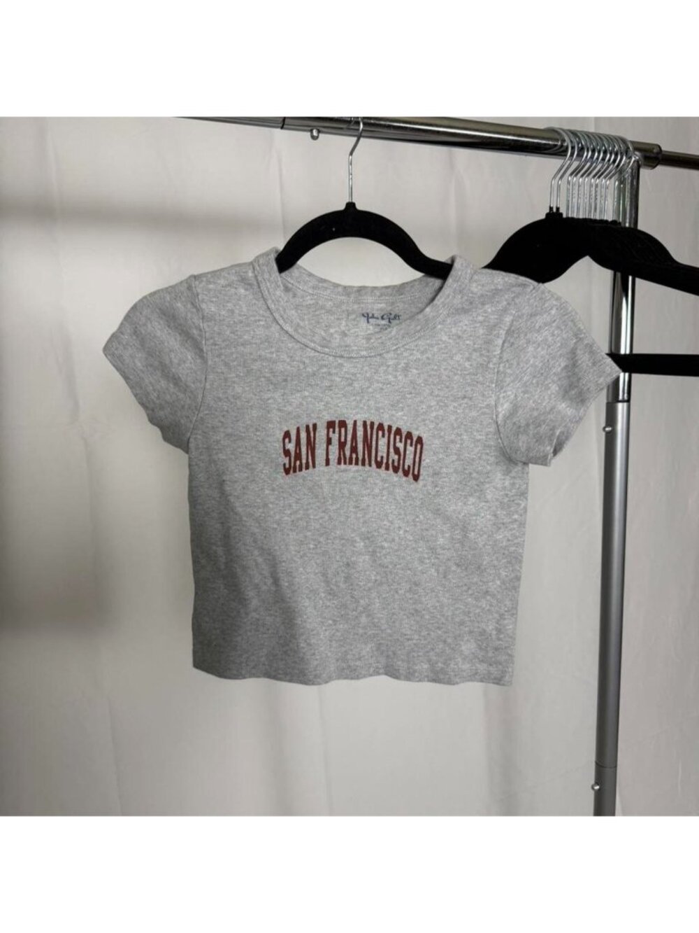 John Galt gray baby tee